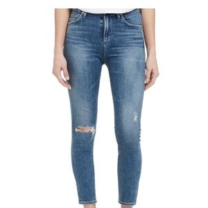 Citizens of Humanity Rocket High Rise Skinny Jeans Distressed Size 24